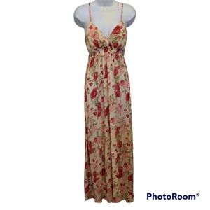 Chesley Multicolor Floral Maxi Dress With Adjustable Spaghetti Straps Size M